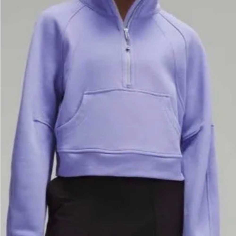 Lululemon Scuba Oversized Funnel Neck Cropped Half-Zip Pullover Dark Lavender - Picture 3 of 9
